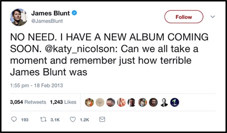 25 Times James Blunt Well and Truly Won Twitter - Music Plus Sport
