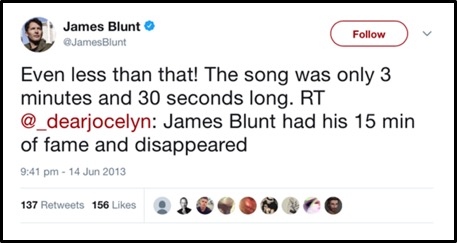 25 Times James Blunt Well and Truly Won Twitter - Music Plus Sport